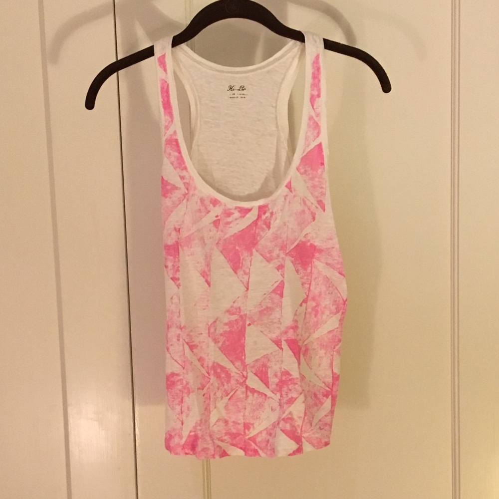 Pink and white tank top